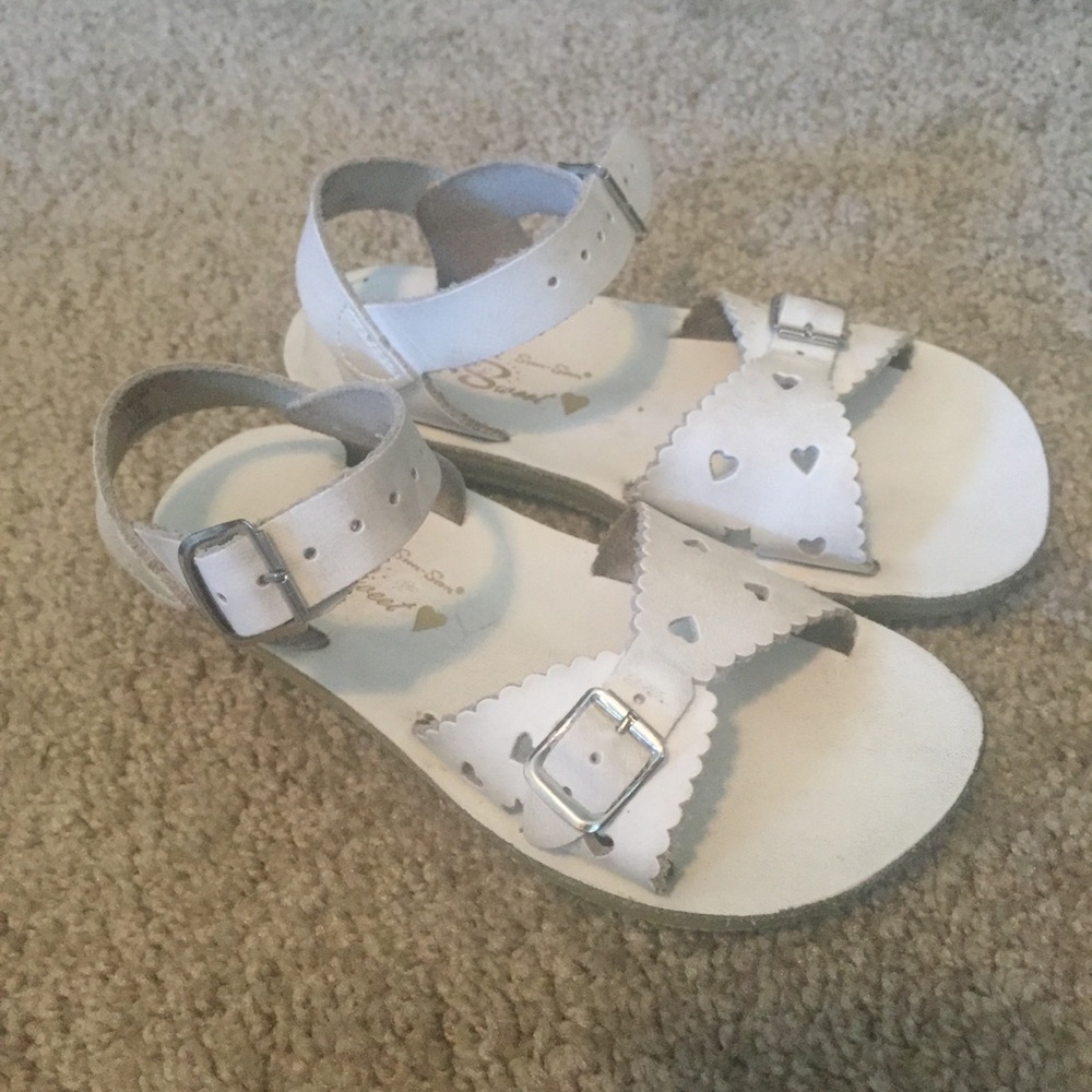 Salt water sandals with hearts